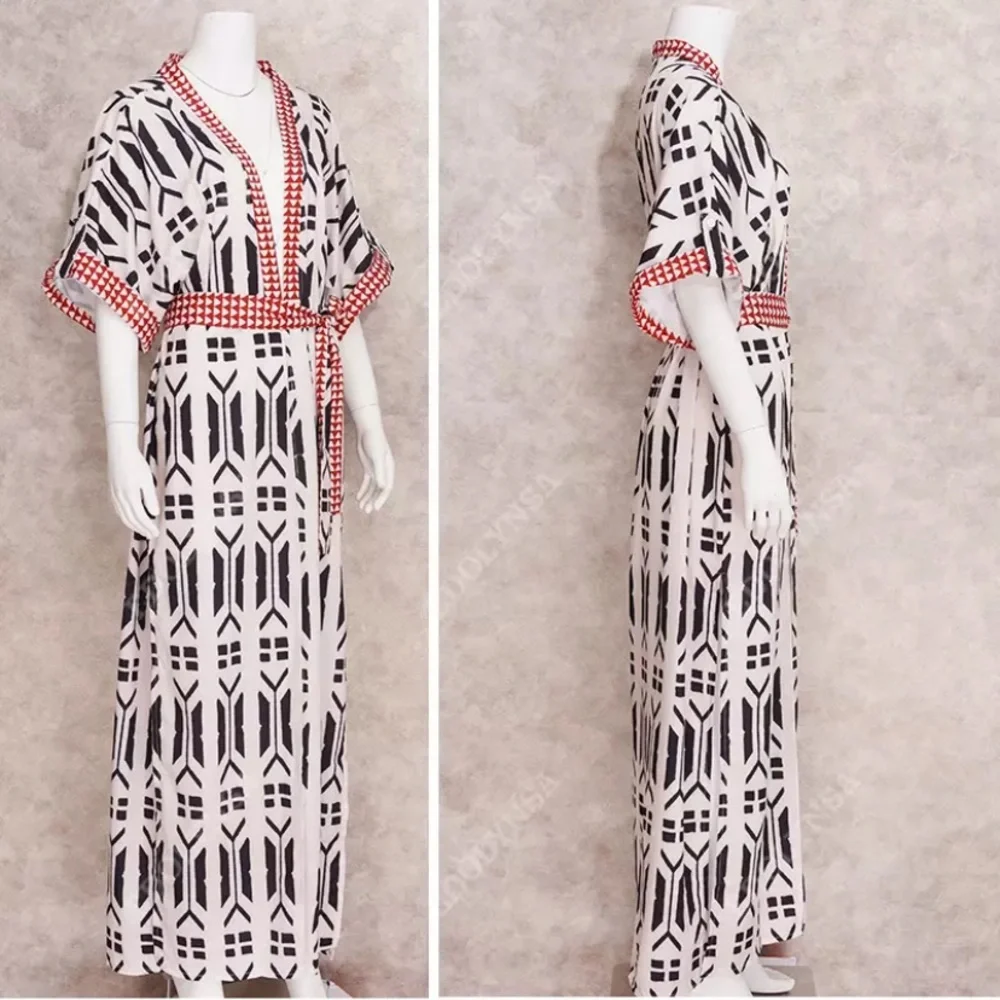 New Bohemian Kimono Duster Jacket Robe Swim Cover - Picture 10 of 12